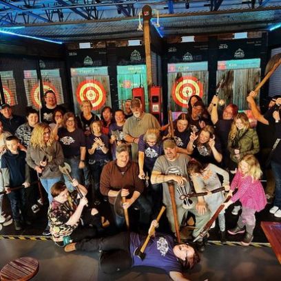 a group of people posing for the camera