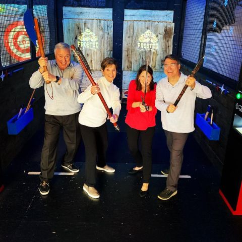 a group of people posing for the camera